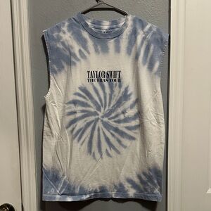 Taylor Swift Blue and White Muscle Tee